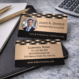 Personalized CPA Tax Preparer Photo Business Card 名刺