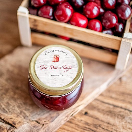 Personalized Cranberry Sauce Canning Stickers ラウンドシール