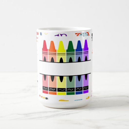 Personalized Crayon Back To School コーヒーマグカップ (中央)