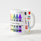 Personalized Crayon Back To School ジャンボコーヒーマグカップ (正面右)