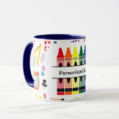 Personalized Crayon Back To School マグカップ (正面左)