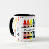 Personalized Crayon Back To School マグカップ (正面左)