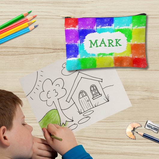 Personalized Crayon Blocks Kids Pencils Case アクセサリーポーチ