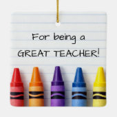 Personalized Crayon Teacher Christmas Ornament セラミックオーナメント (裏面)