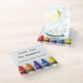 Personalized Crayon Teacher Drink Coaster ガラスコースター (アングル)