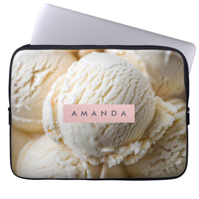 Personalized Creamy Vanilla Ice Cream  ラップトップスリーブ (正面)