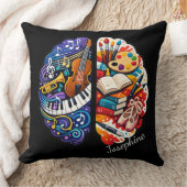 Personalized Creative Brain Arts & Music Name Chic クッション (ブランケット)