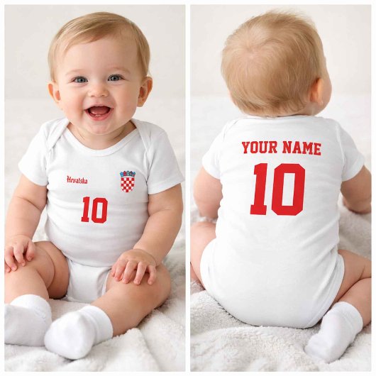 Personalized Croatia Baby Bodysuit ベビーボディスーツ