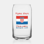 Personalized Croatia Flag  ガラス缶 (正面)