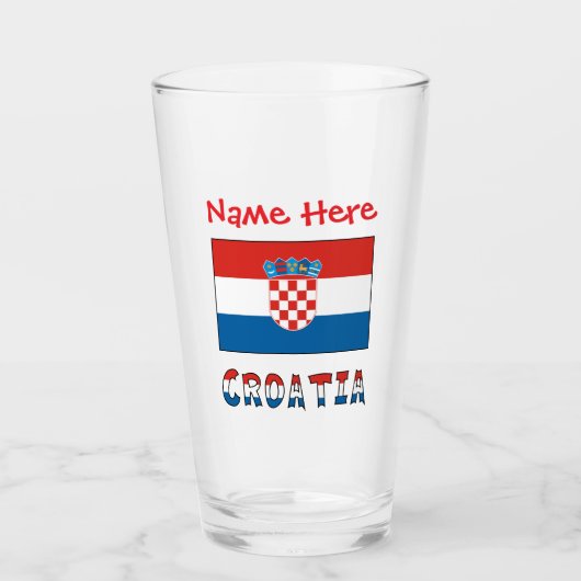 Personalized Croatia Flag  タンブラーグラス (正面)