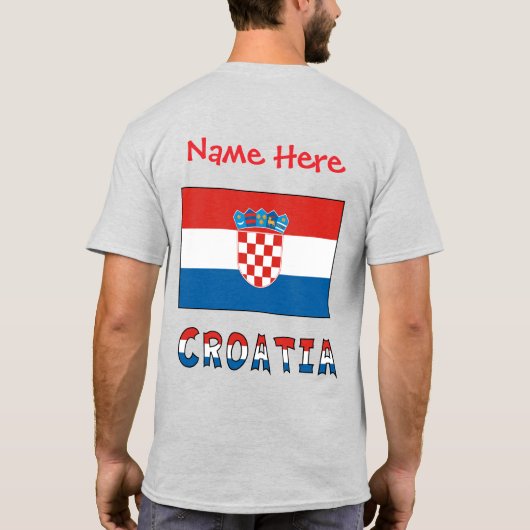 Personalized Croatia Flag Men's Tシャツ (裏面)