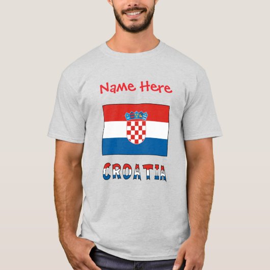 Personalized Croatia Flag Men's Tシャツ (正面)