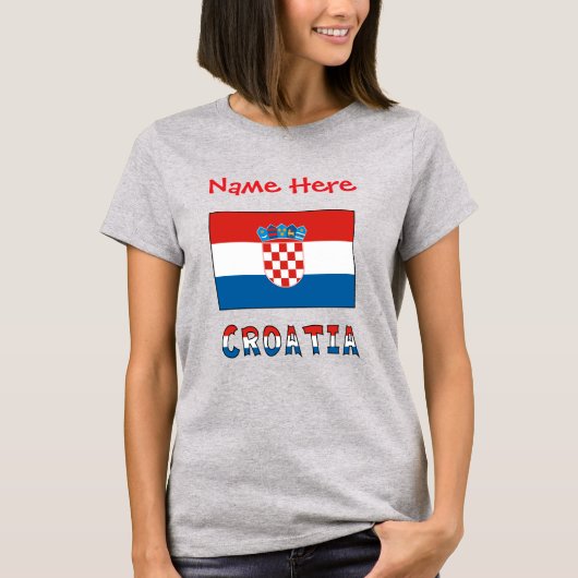 Personalized Croatia Flag Women's Tシャツ (正面)