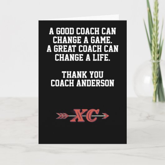 Personalized Cross Country Coach From Team XC カード (正面)