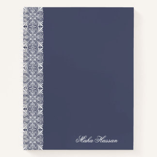 Personalized crown blue Floral Notebook   ノートブック