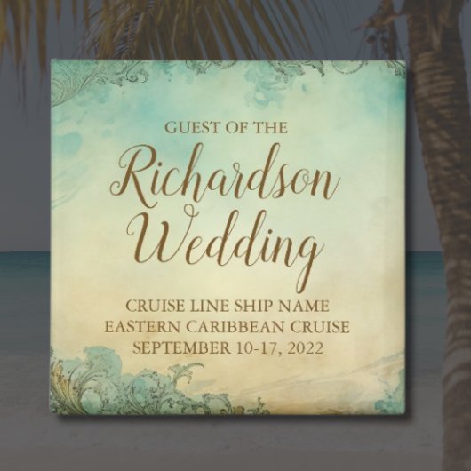 Personalized Cruise Wedding Guest Keepsake マグネット