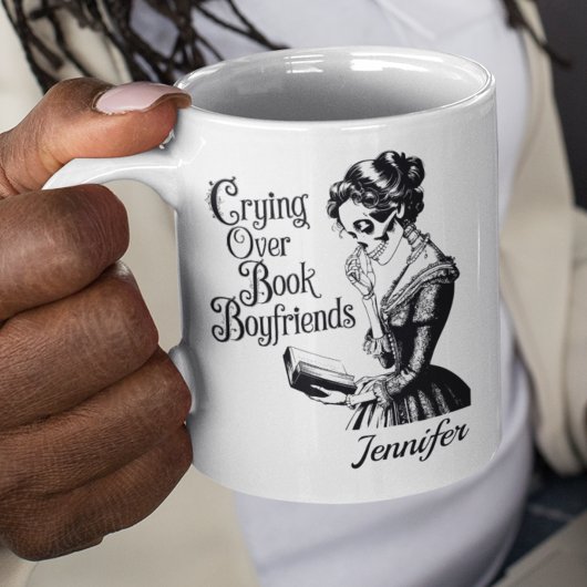 Personalized Crying Over Book Boyfriends Bookworms コーヒーマグカップ