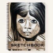 Personalized Cubism Charcoal Portrait Sketchbook ノートブック (正面)