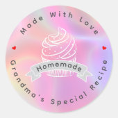 Personalized Cupcake Homemade Made With Love ラウンドシール (正面)