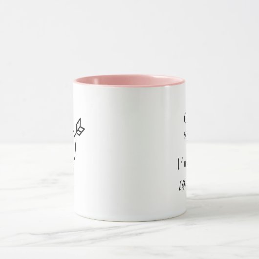Personalized Cupid Struck Heart Arrow Coffee Mug マグカップ (中央)