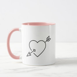 Personalized Cupid Struck Heart Arrow Coffee Mug マグカップ
