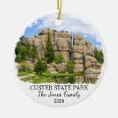 Personalized Custer State Park Custom South Dakota セラミックオーナメント (正面)