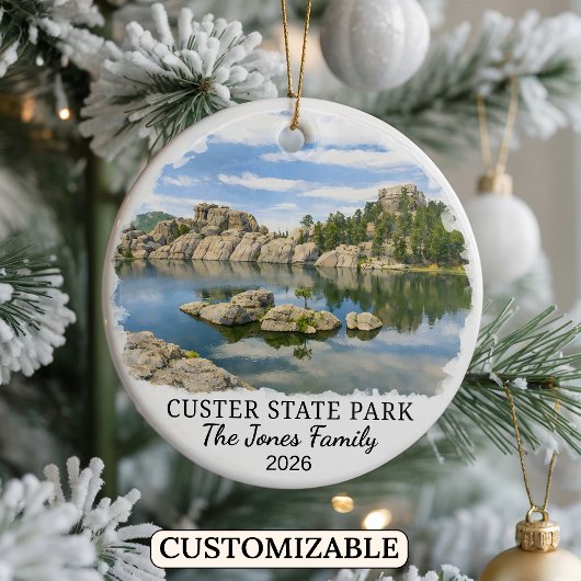 Personalized Custer State Park Custom South Dakota セラミックオーナメント