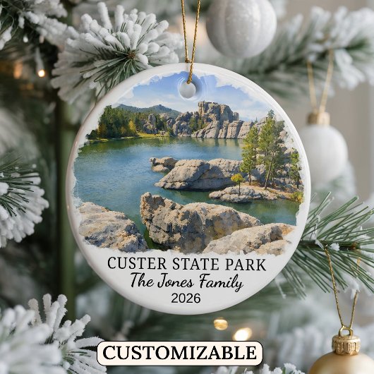 Personalized Custer State Park Custom South Dakota セラミックオーナメント