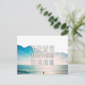 Personalized Custom 2 Photo torn paper ポストカード (スタンド正面)