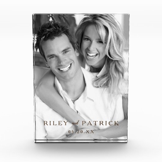 personalized Custom Acrylic素朴な氏および夫人 フォトブロック (正面)