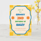 Personalized Custom Birthday Invitation for Kids  カード (黄色い花)