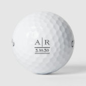 Personalized Custom Black Monogram Golf Balls ゴルフボール (正面)