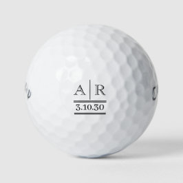Personalized Custom Black Monogram Golf Balls ゴルフボール