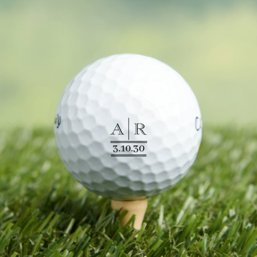 Personalized Custom Black Monogram Golf Balls ゴルフボール (インサイチュ 木)