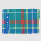 Personalized Custom Classic Blue Plaid Preppy  ゴルフタオル (横)
