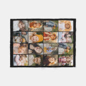 Personalized Custom Color 16 Photo Collage Modern フリースブランケット (正面(横))