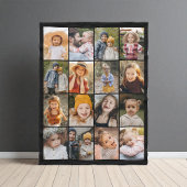 Personalized Custom Color 16 Photo Collage Modern フリースブランケット