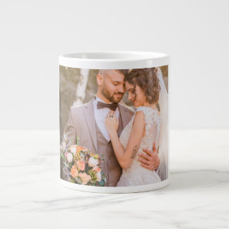 Personalized Custom Couple Photo ジャンボコーヒーマグカップ