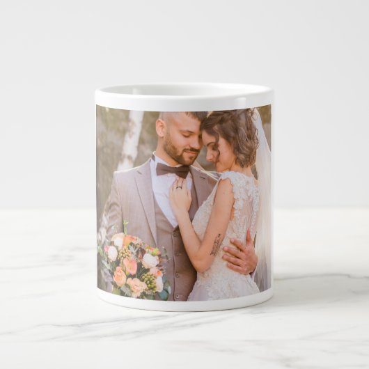 Personalized Custom Couple Photo ジャンボコーヒーマグカップ (正面)