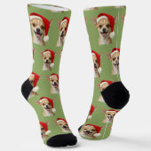 Personalized Custom Cute Chihuahua Christmas Socks ソックス (傾斜あり)