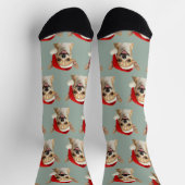 Personalized Custom Cute Chihuahua Christmas Socks ソックス (上部)