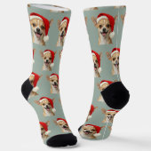Personalized Custom Cute Chihuahua Christmas Socks ソックス (傾斜あり)
