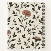 Personalized Custom Elegant Neutral Vintage Floral ノートブック (裏面)