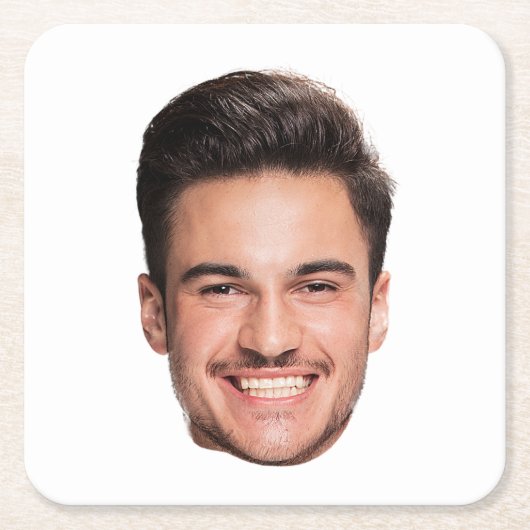 Personalized Custom Face スクエアペーパーコースター (正面)