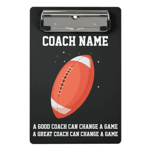 Personalized Custom Football Coach From The Team ミニクリップボード (正面)