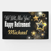 Personalized Custom Gold Star Retirement 横断幕 (横)