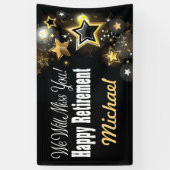 Personalized Custom Gold Star Retirement 横断幕 (縦)