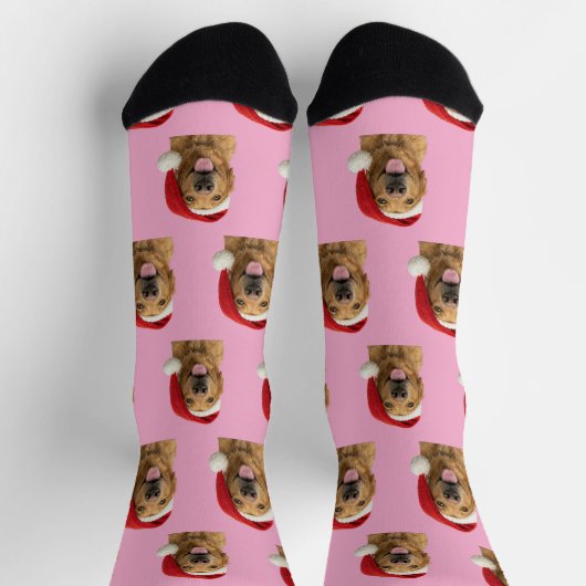 Personalized Custom Golden Retriever Christmas  ソックス (上部)