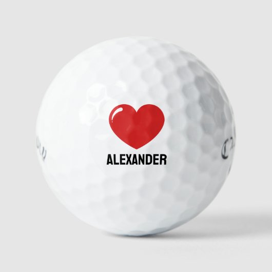 Personalized Custom Golfer Callaway Heart ゴルフボール (正面)