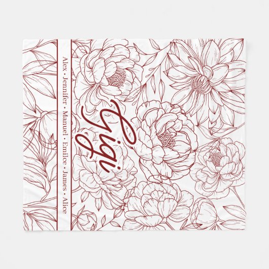 Personalized Custom Grandma フリースブランケット (正面(横))